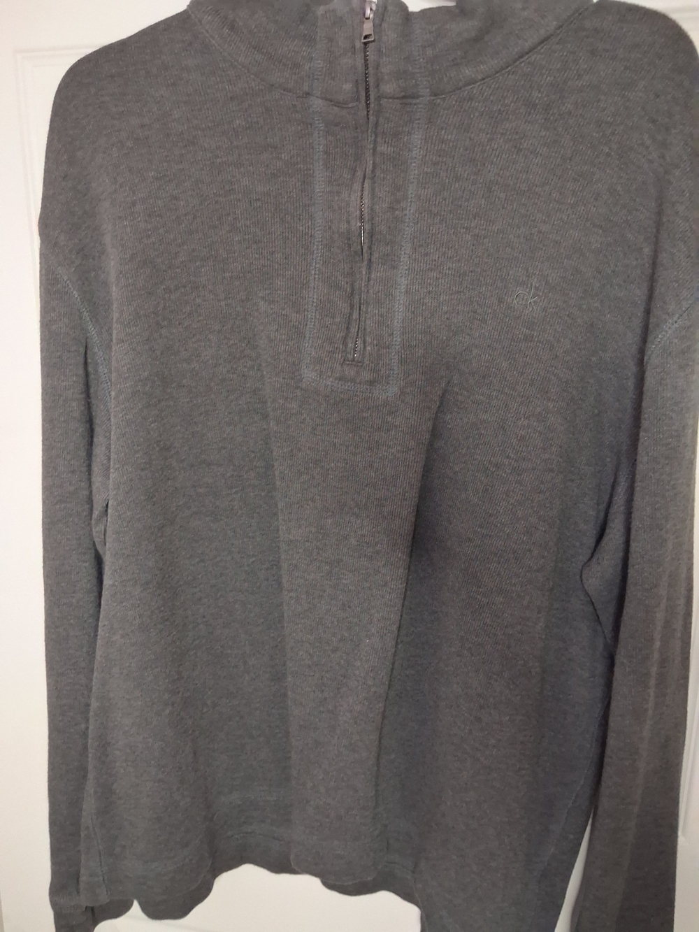 Calvin Klein Men's Grey Half-Zip Sweater